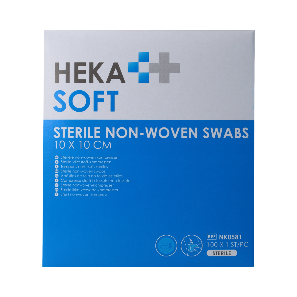 Heka Soft Non-woven kompres 10 x 10cm 100.00 Stuks