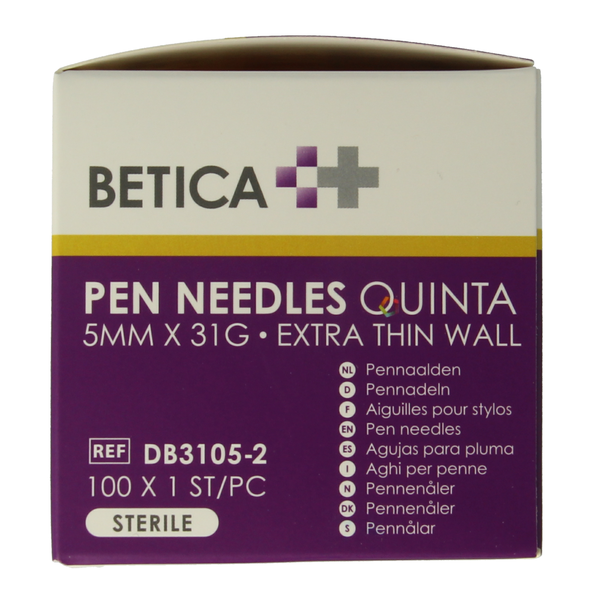 Betica Pennaalden Quinta steriel 5mmx31g 100.00 Stuks
