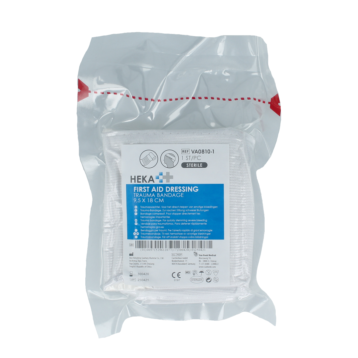 Hekafix Traumaverband 9.5 x 18cm 1.00 Stuks