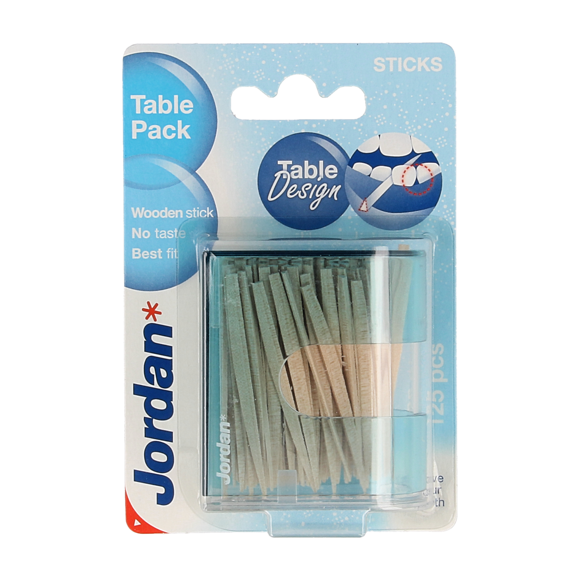 Jordan Tandenstoker tafeldispenser 125 stuks 1.00 Stuks