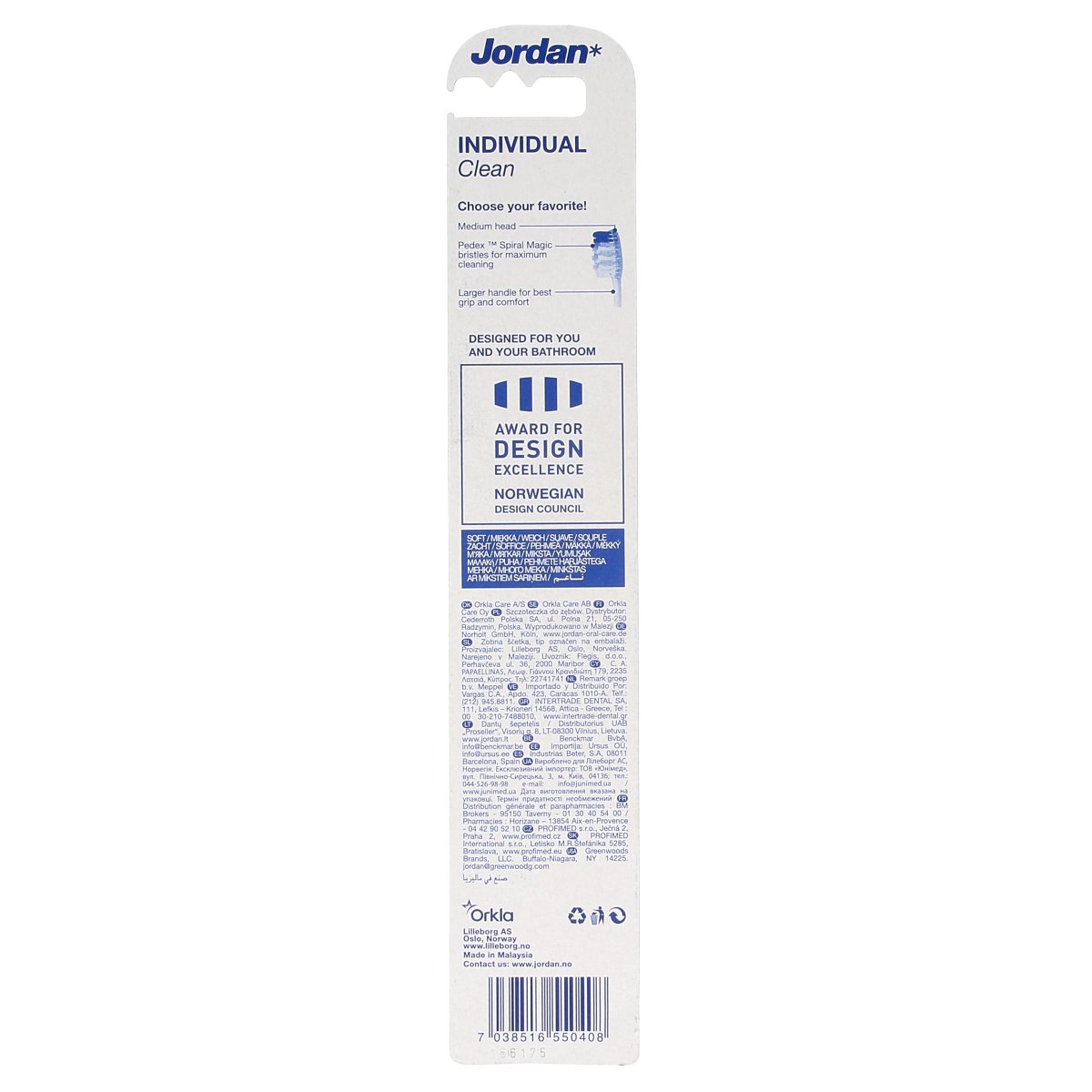 Jordan Tandenborstel individual clean soft 1.00 Stuks