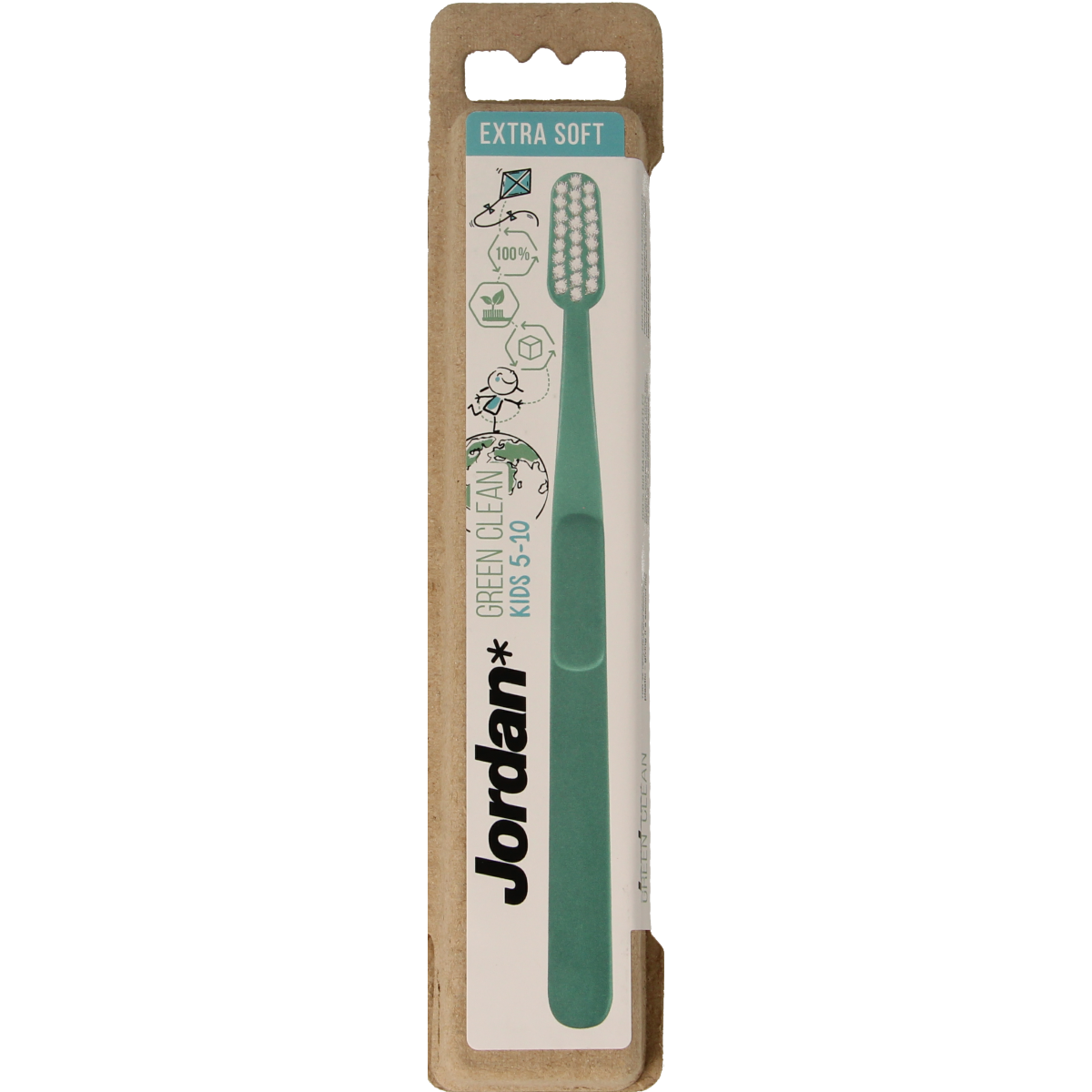 Jordan Tandenborstel green clean kids extra soft 1.00 Stuks