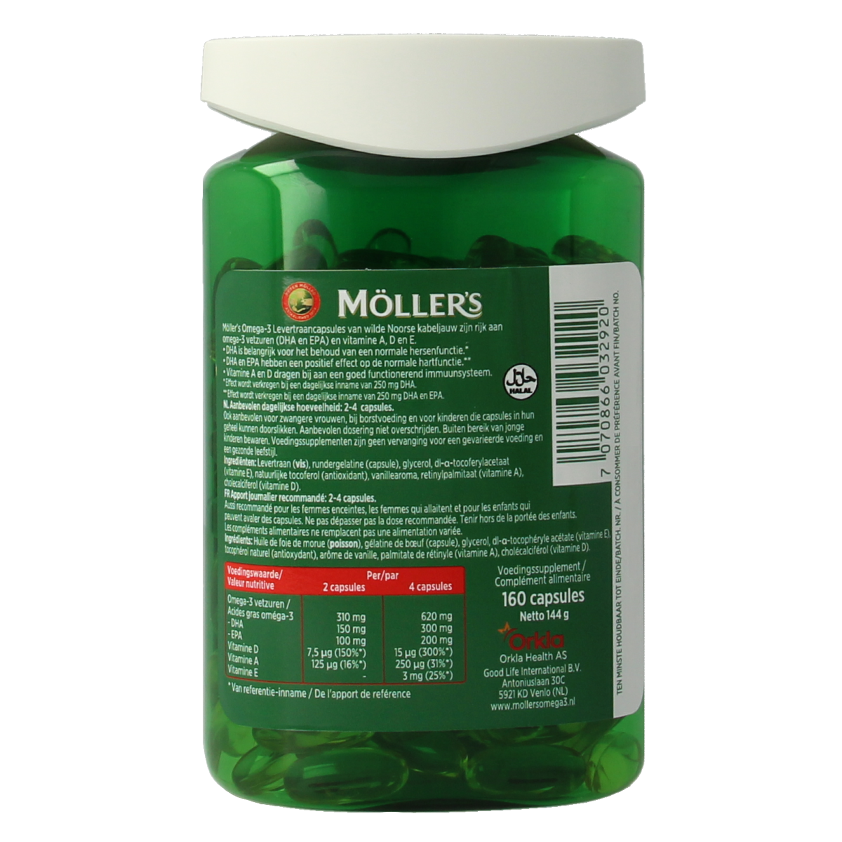 Mollers Omega-3 levertraancapsules 160.00 Capsules