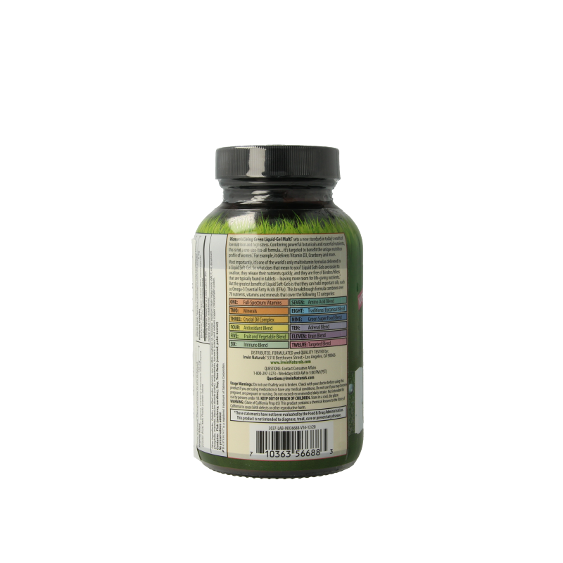 Irwin Naturals Living green liquid gel multi for women  90 Softgels