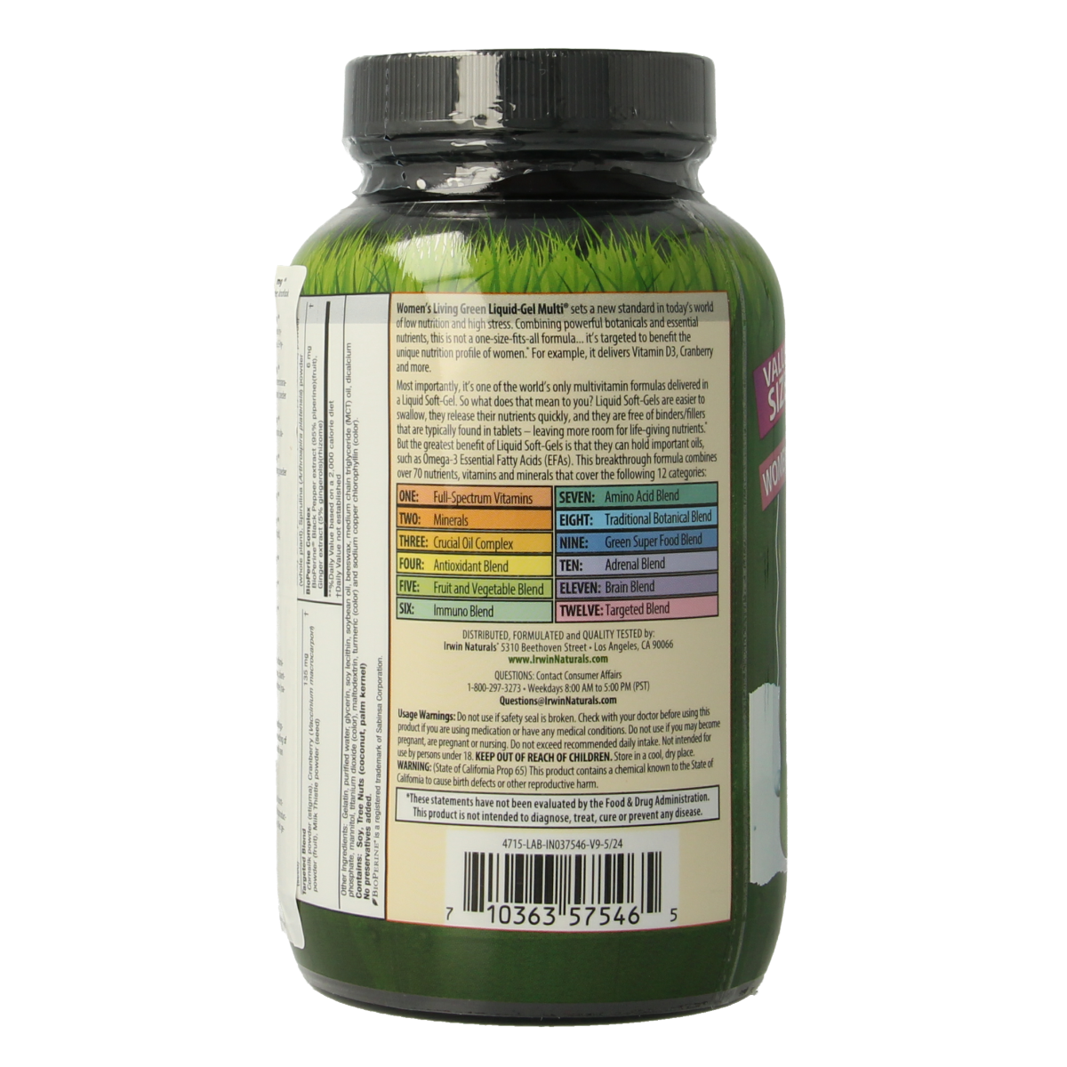 Irwin Naturals Living green liquid gel multi for women 120.00 Softgels