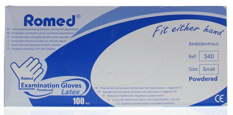 Romed Latex handschoen niet steriel gepoederd S 100.00 Stuks
