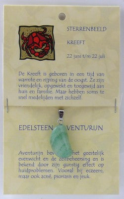 Steengoed Sterrenbeeldsteen hanger kreeft 1.00 Stuks