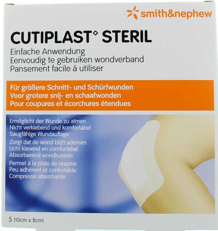 Cutiplast Steril 10 x 8cm 5.00 Stuks