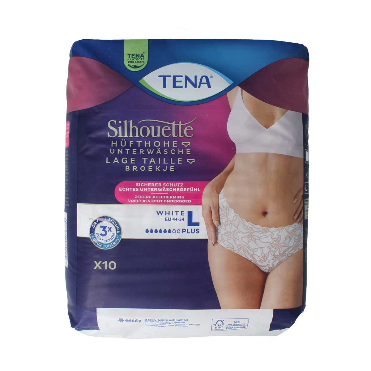 Tena Silhouette plus low waist wit L 10.00 Stuks