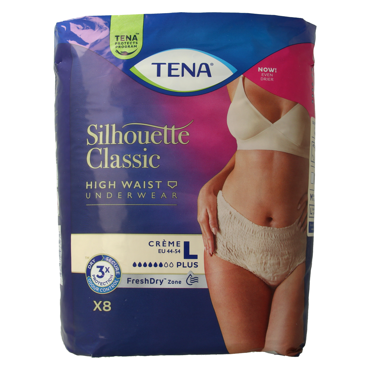 Tena Silhouet plus high waist creme L 8.00 Stuks