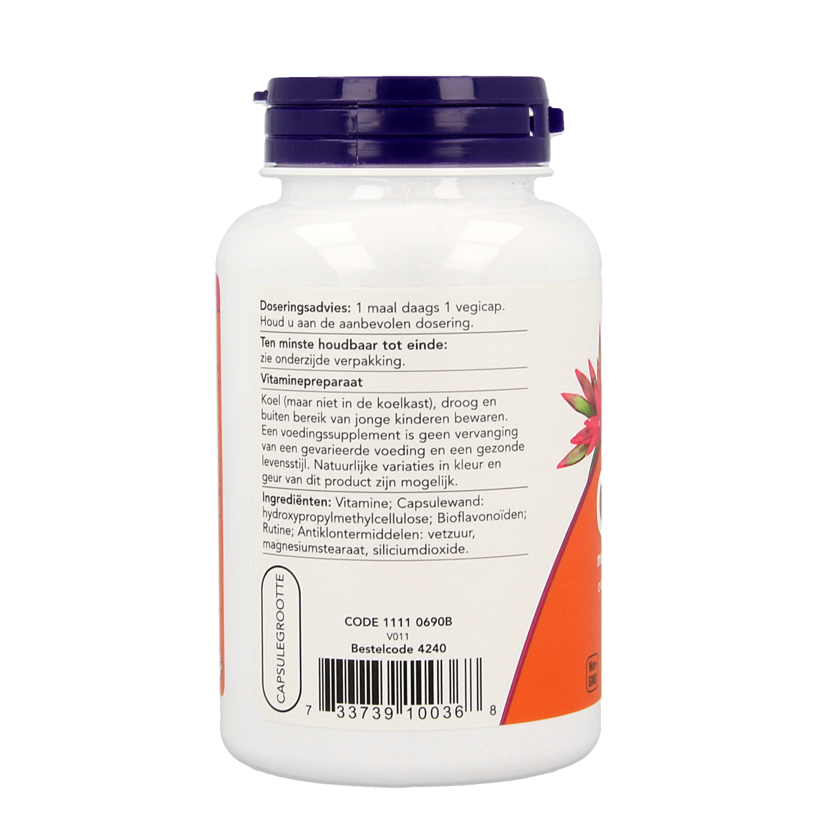 NOW Vitamine C 1000mg bioflavonoiden 100.00 Vegetarische capsules