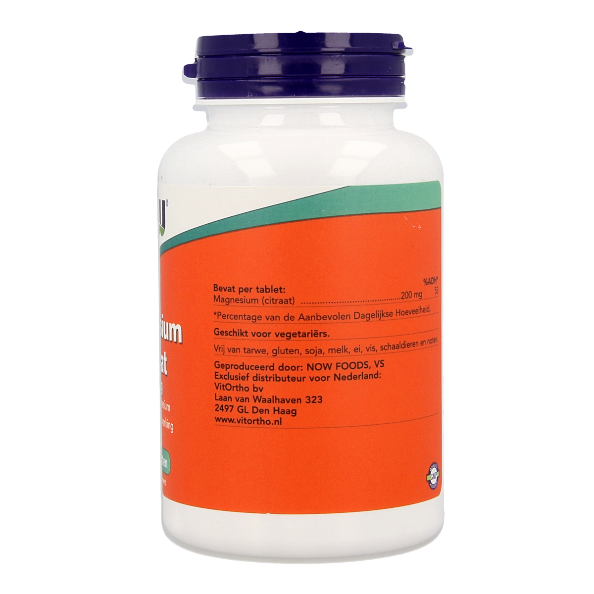 NOW Magnesium citraat 200mg 100.00 Tabletten