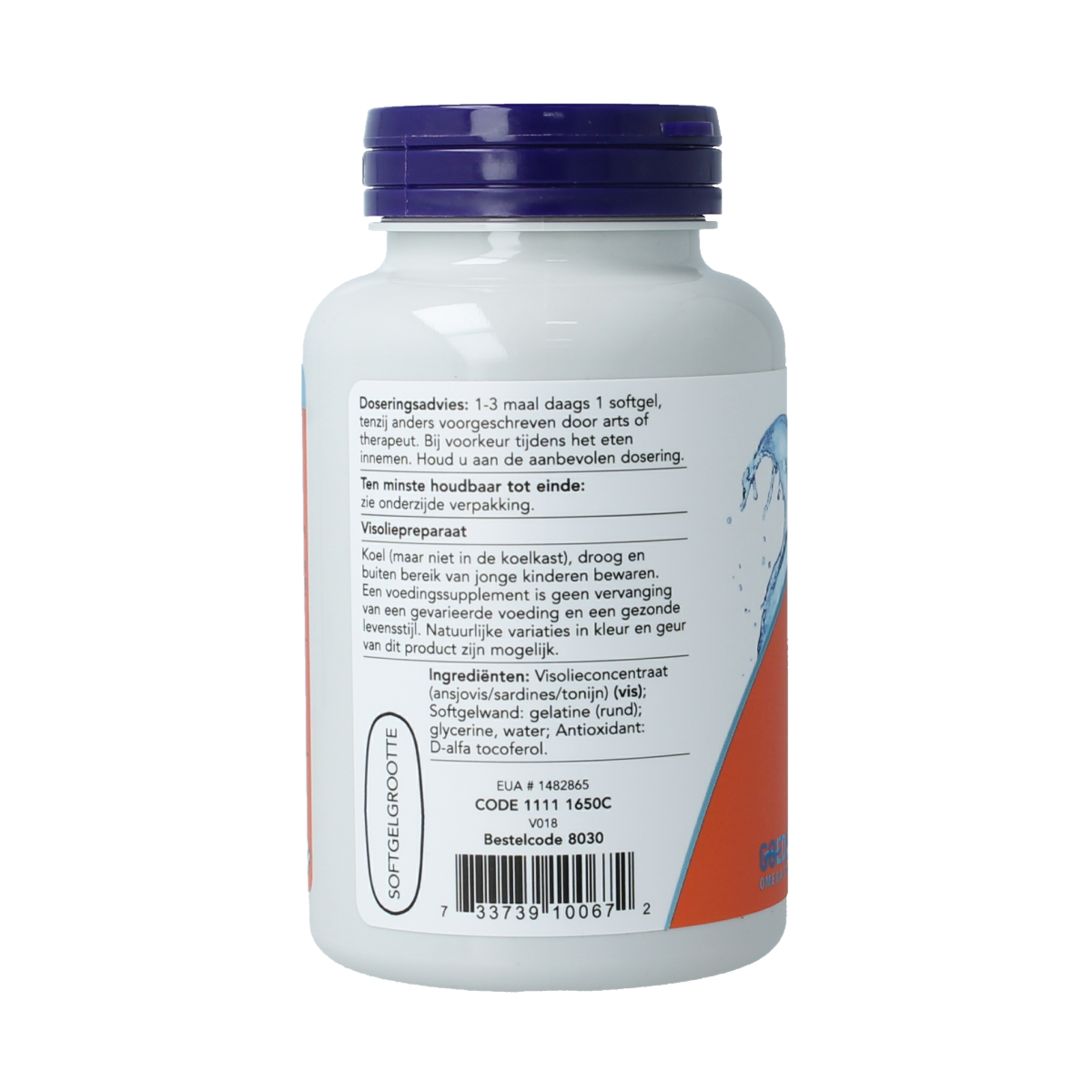 NOW Omega-3 Basis visolie 180mg EPA 120mg DHA 100.00 Softgels