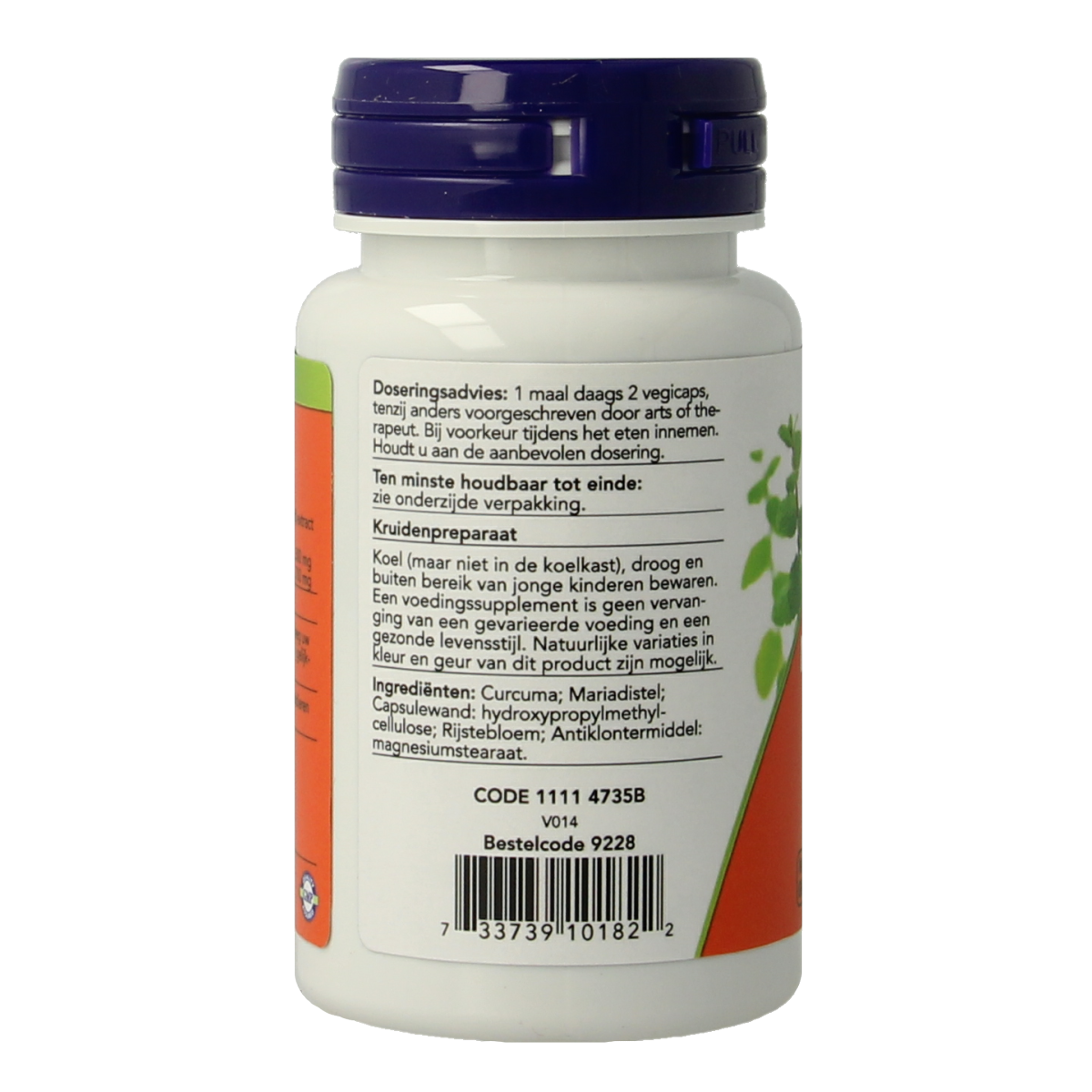 NOW Mariadistel extract en curcuma 60.00 Vegetarische capsules