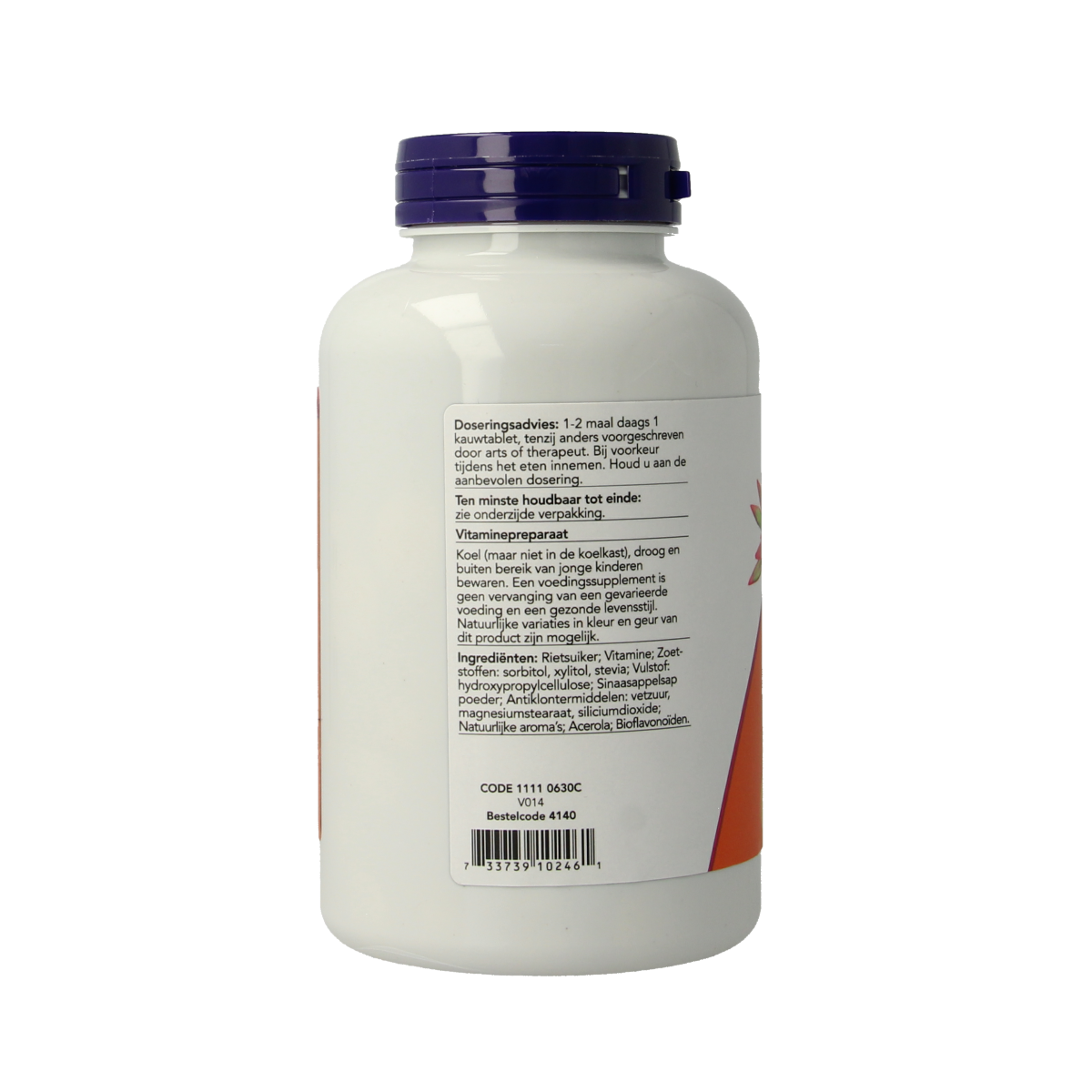NOW C-500 kauwtabletten sinaasappelsmaak 100.00 Kauwtabletten