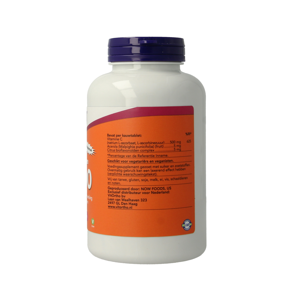 NOW C-500 kauwtabletten sinaasappelsmaak 100.00 Kauwtabletten