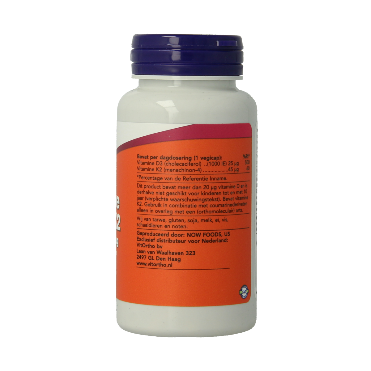 NOW Vitamine D3 1000IE & Vitamine K2 120.00 Vegetarische capsules