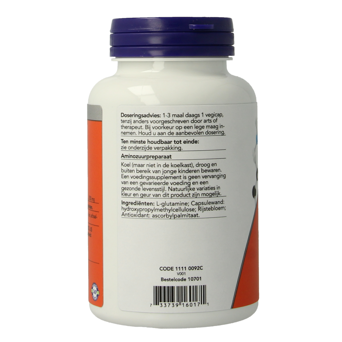 NOW L-Glutamine 500mg 120.00 Vegetarische capsules
