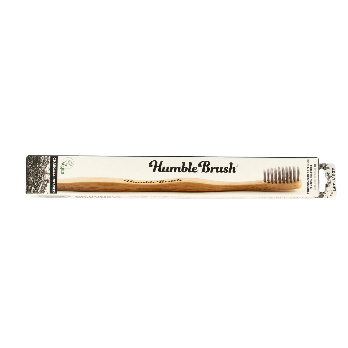 The Humble Co Tandenborstel bamboe -charcoal 1.00 Stuks