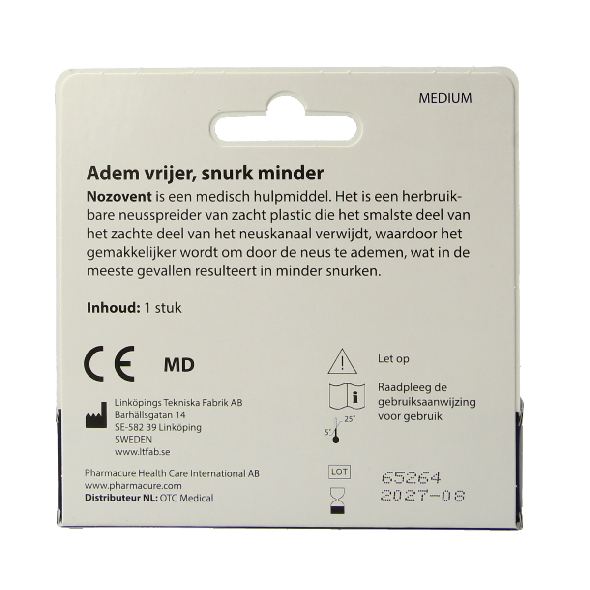 Nozovent Neusspreider maat M 1.00 Stuks