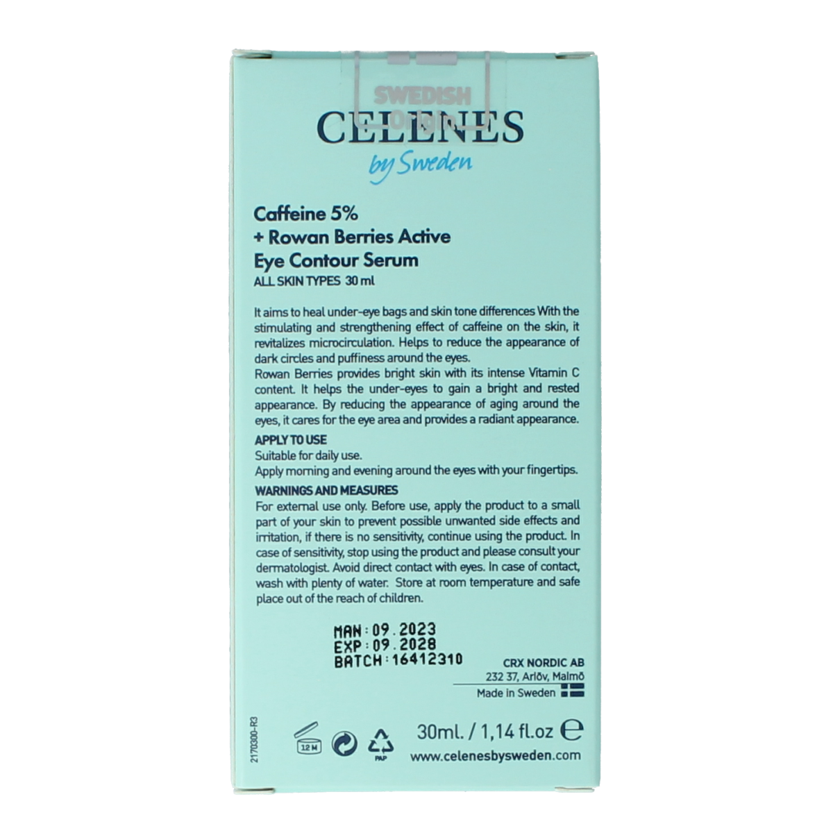 Celenes Cafeine 5% + rowan berries serum 30.00 Milliliter