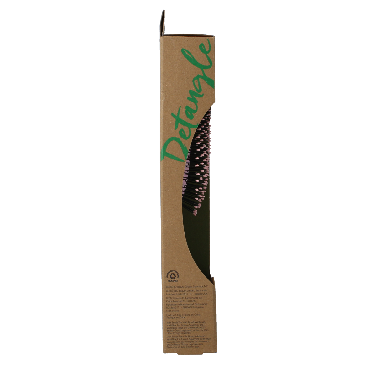 Wet Brush Go green paddle detangler pink 1.00 Stuks