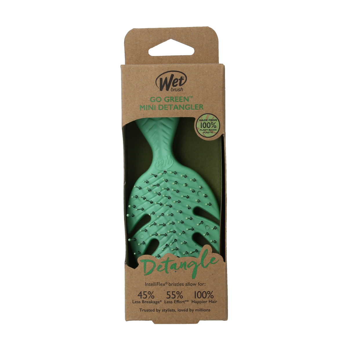 Wet Brush Go green detangler green mini 1.00 Stuks