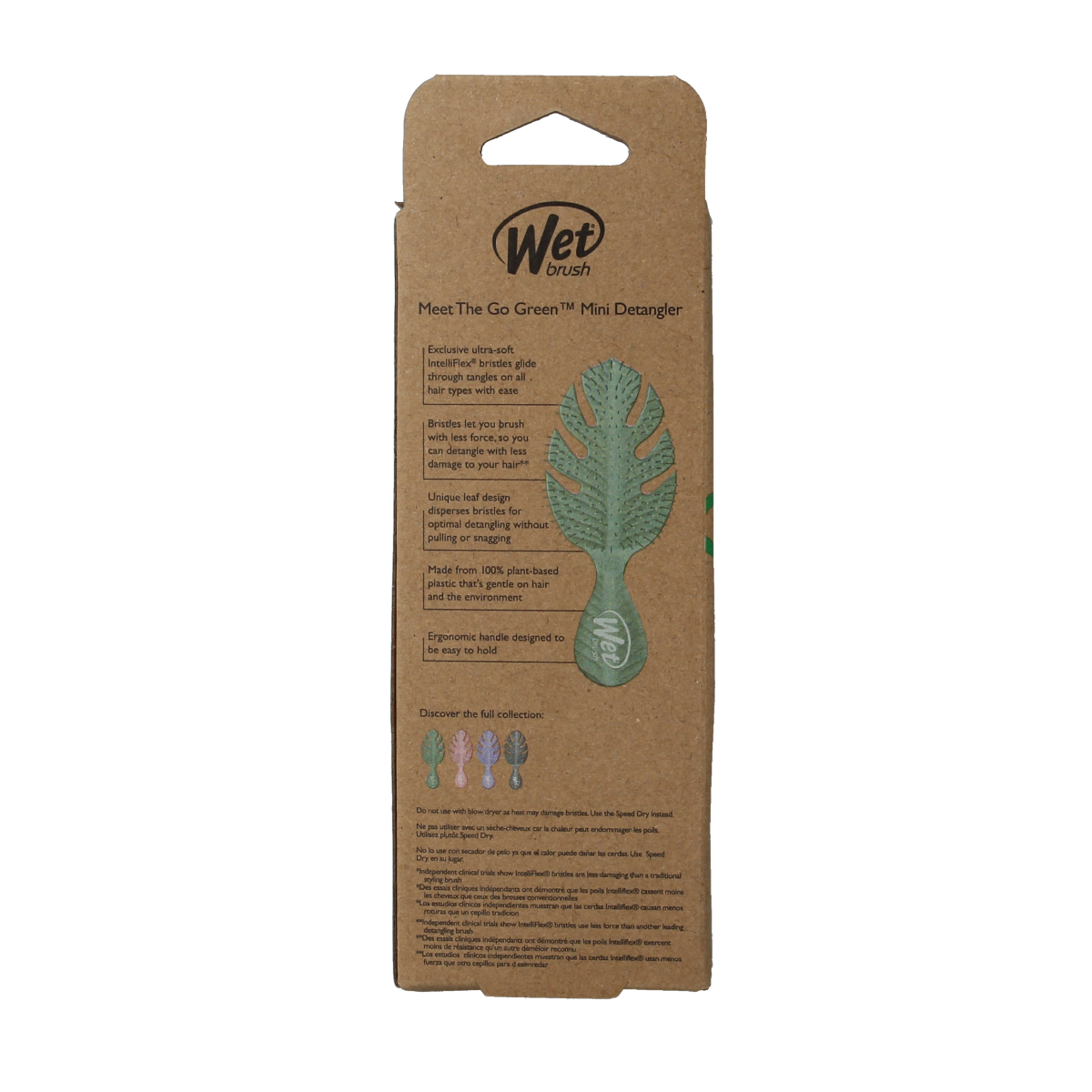 Wet Brush Go green detangler green mini 1.00 Stuks
