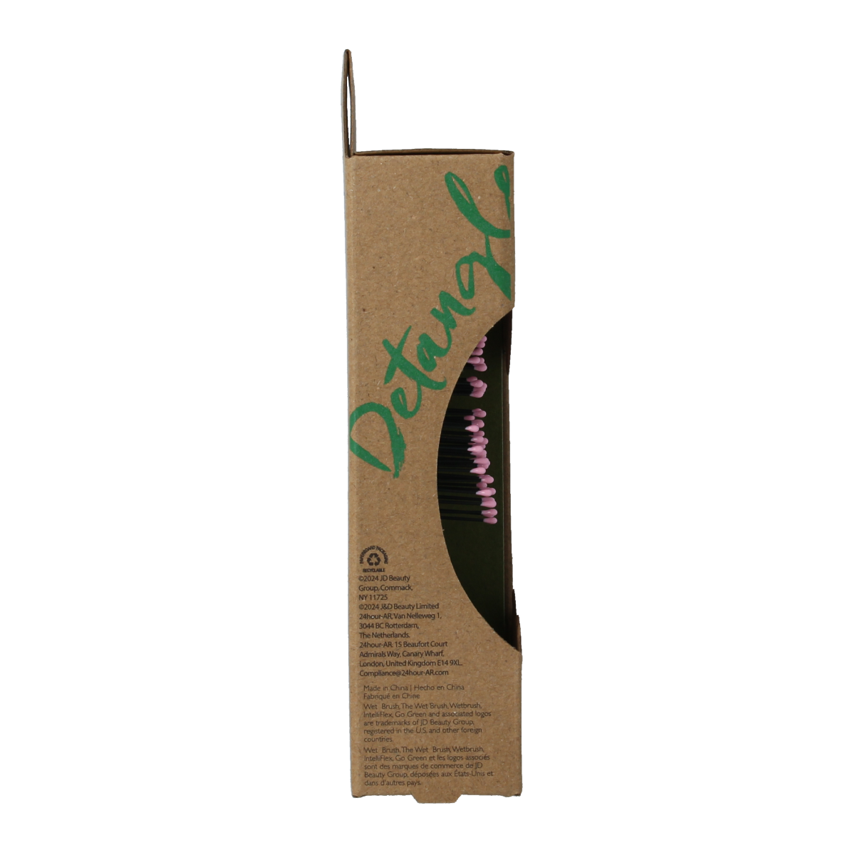 Wet Brush Go green detangler pink mini 1.00 Stuks