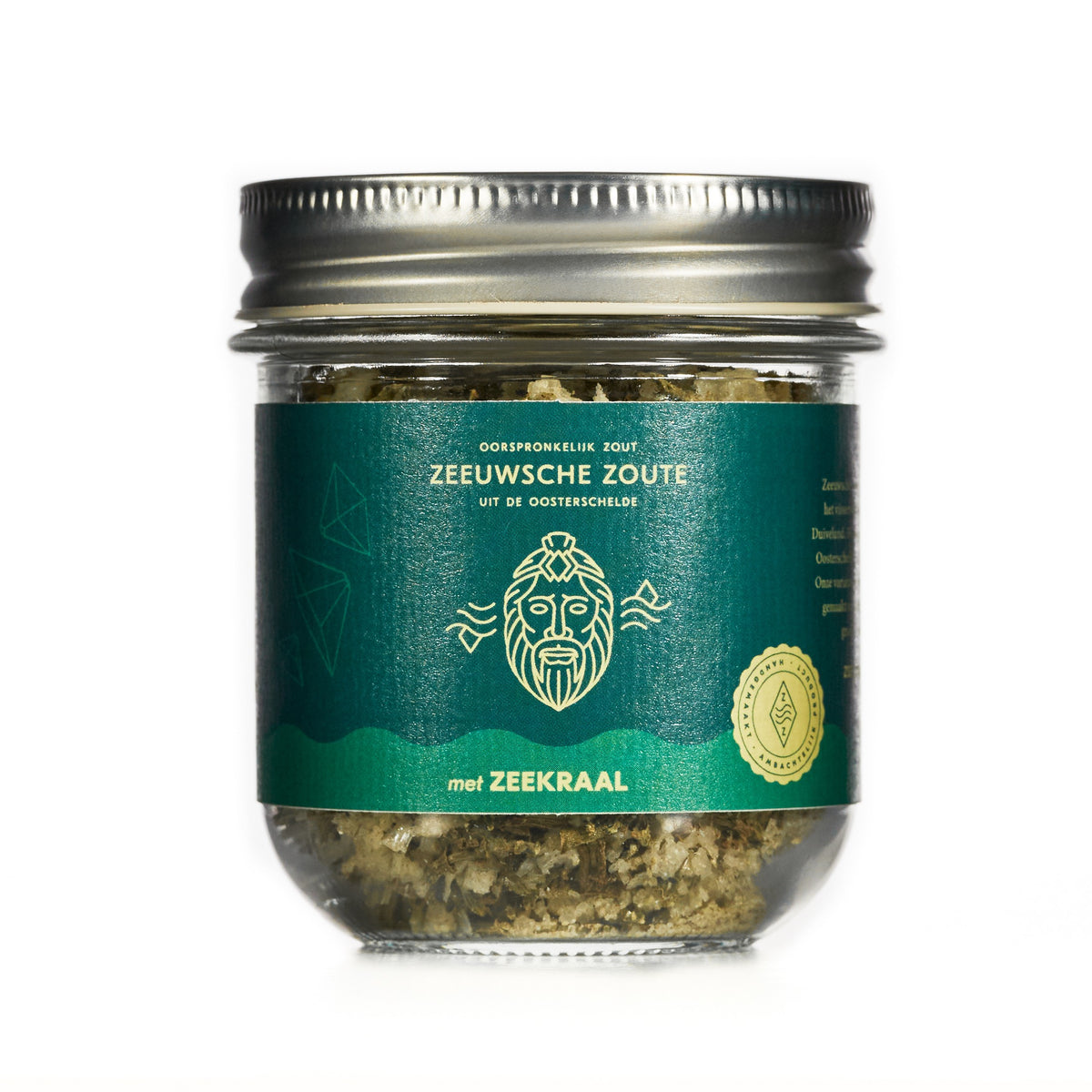 Zeeuwsche Zoute Zout met zeekraal glazen pot 100.00 Gram