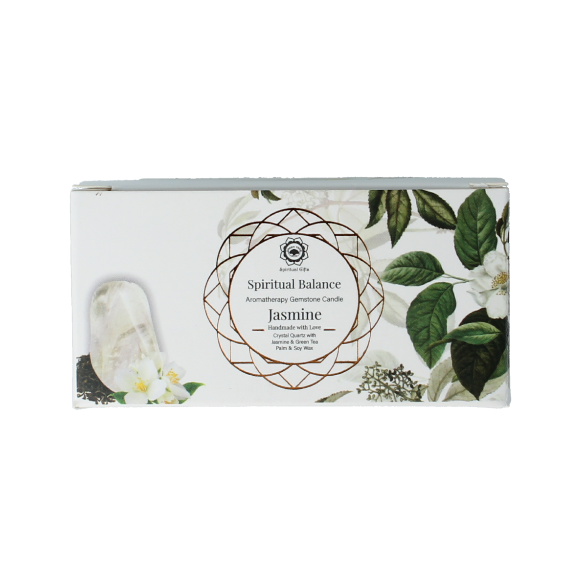 Green Tree Geurkaars edelsteen spiritueel balans jasmijn 70.00 Gram