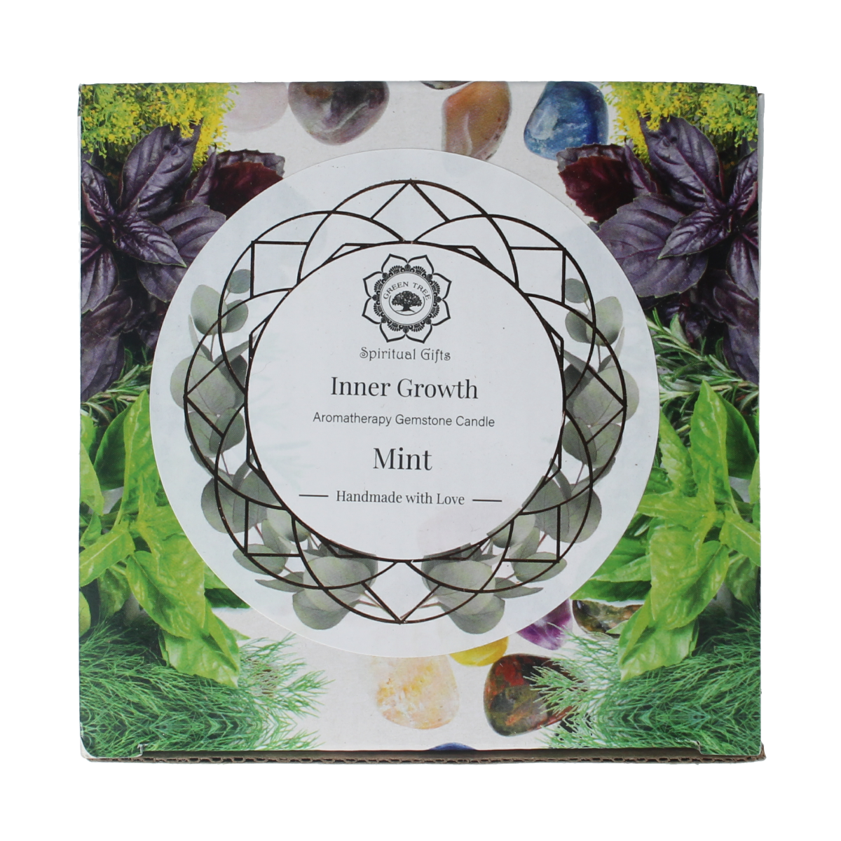 Green Tree Gemstone candle inner growth mint 256.00 Gram
