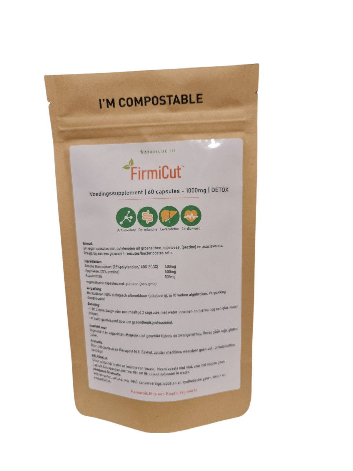 Natuurlijk.fit FirmiCut - Groene thee en appelpectine 60.00 Capsules