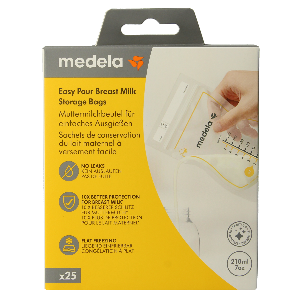 Medela Moedermelk bewaarzakjes 210ml 25.00 Stuks