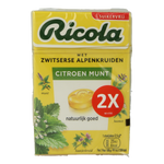 Ricola Citroen munt suikervrij duopak 100.00 Gram
