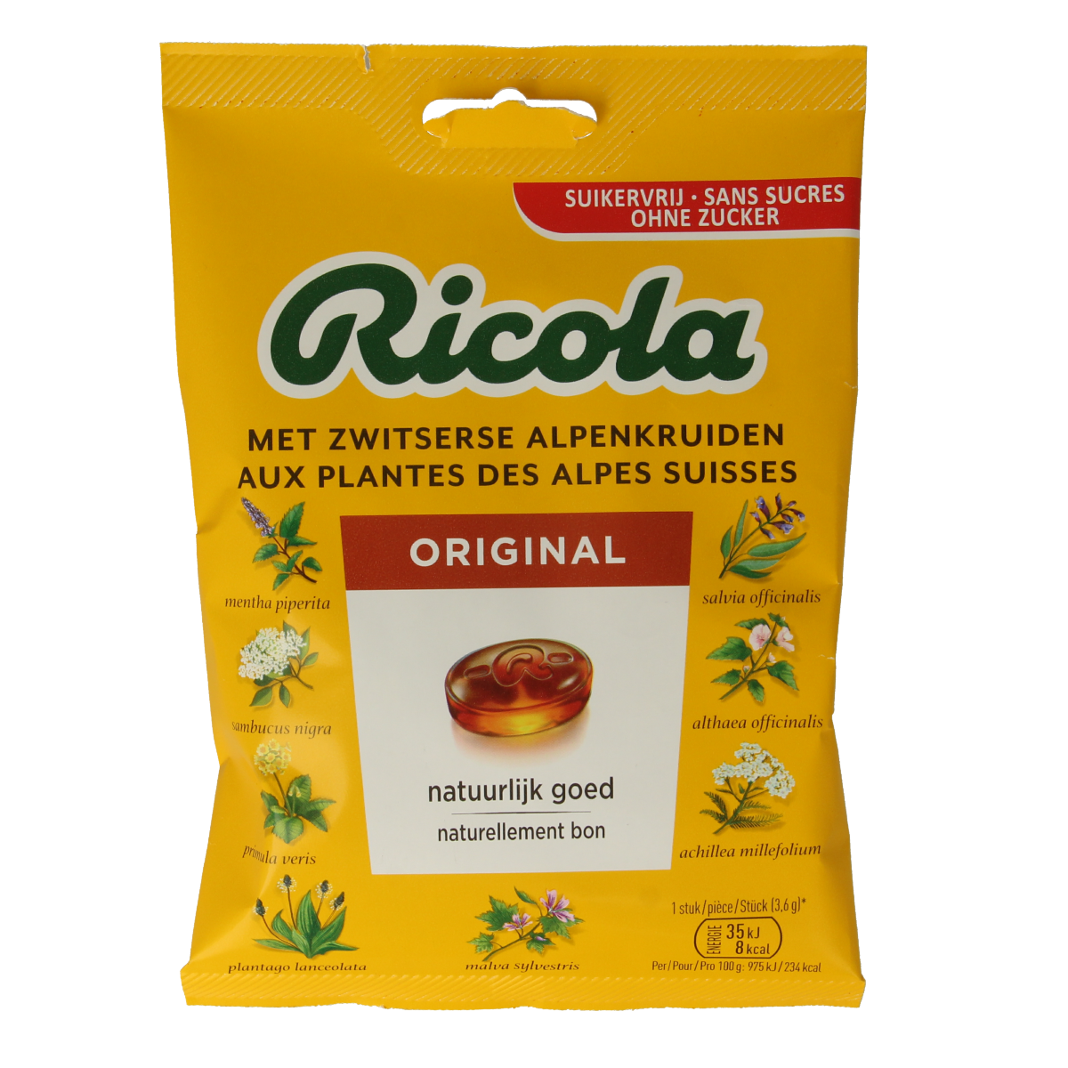 Ricola Original suikervrij 75.00 Gram