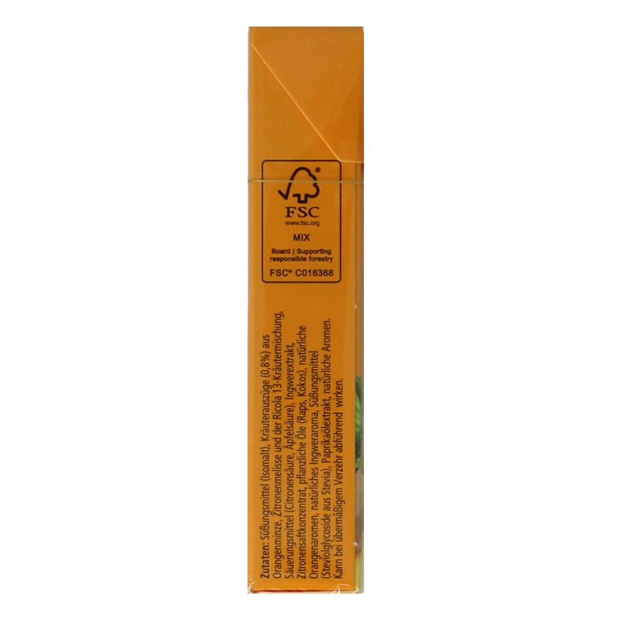 Ricola Gember sinaasappelmunt suikervrij 50.00 Gram