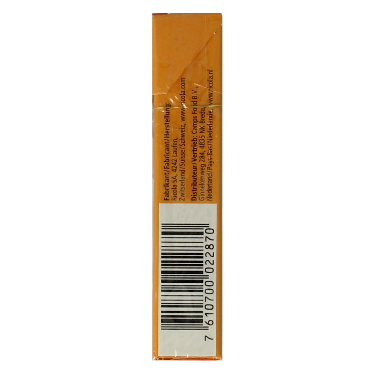 Ricola Gember sinaasappelmunt suikervrij 50.00 Gram