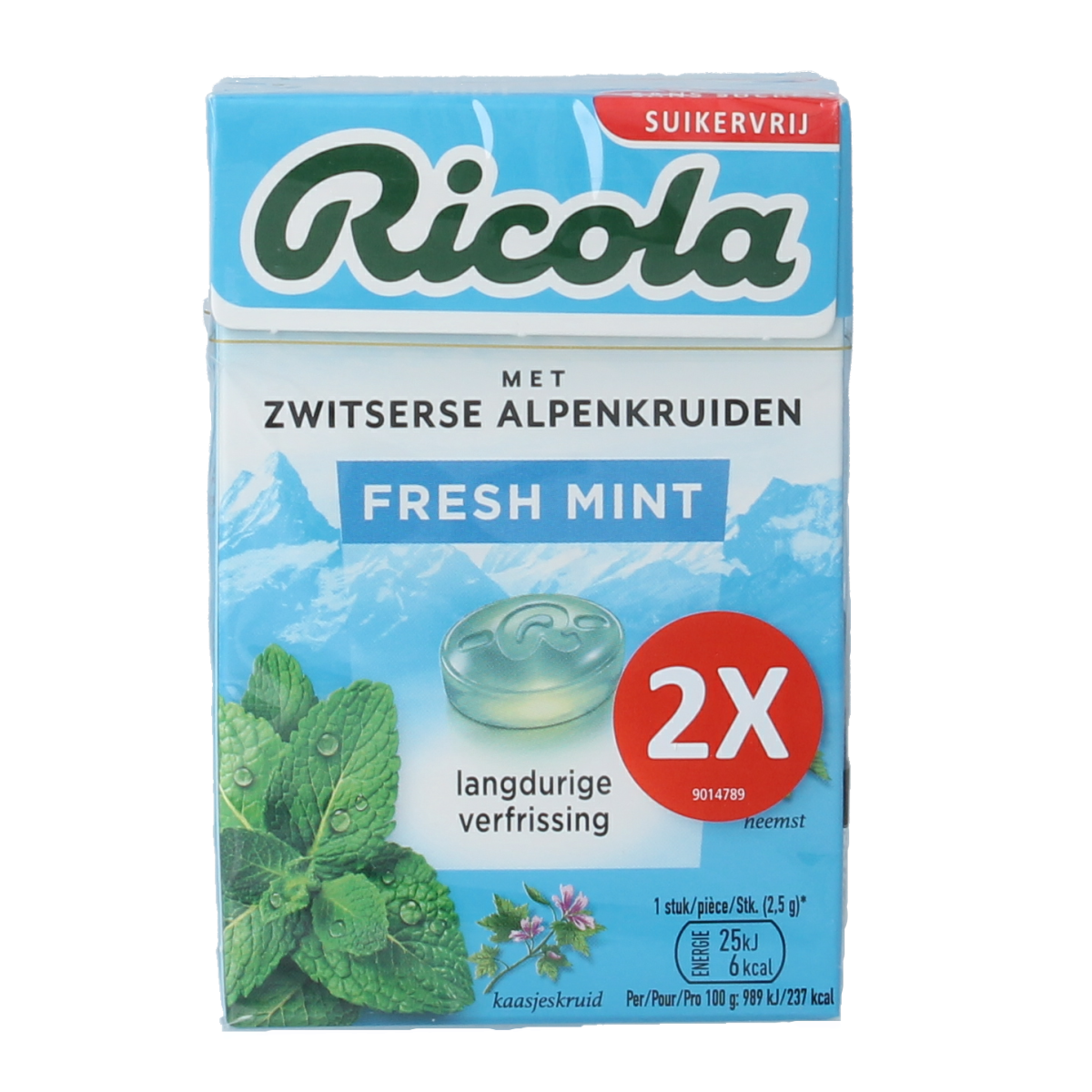 Ricola Fresh mint suikervrij duo pack 100.00 Gram