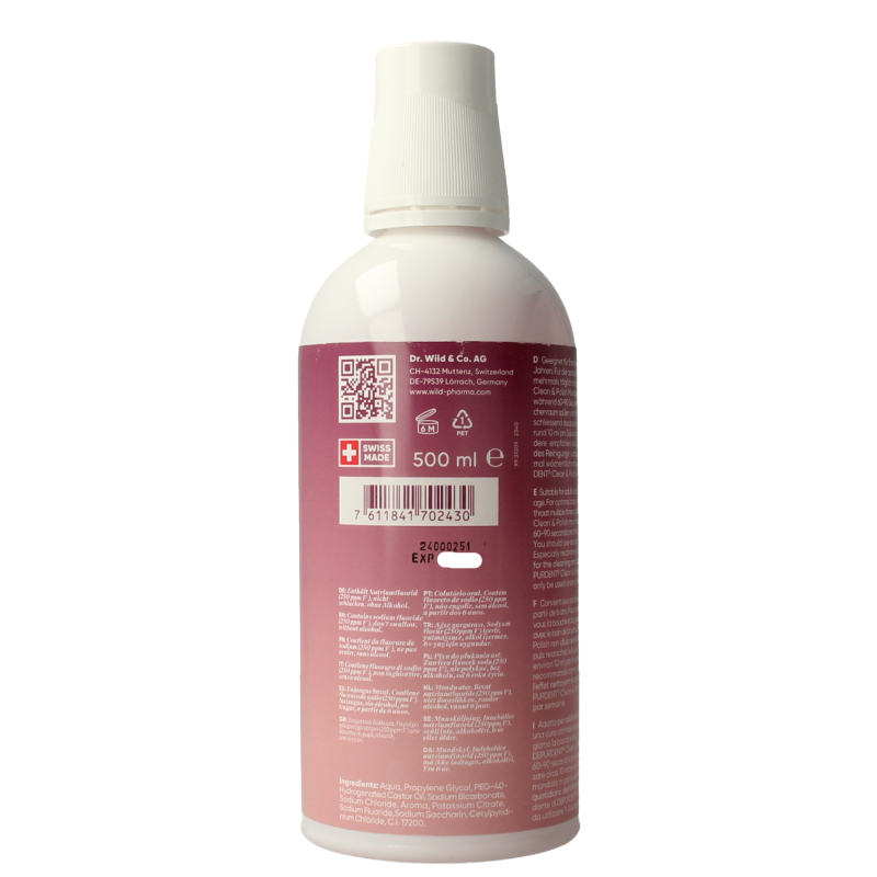 Wild  Depurdent clean & polish mondwater 500 Milliliter