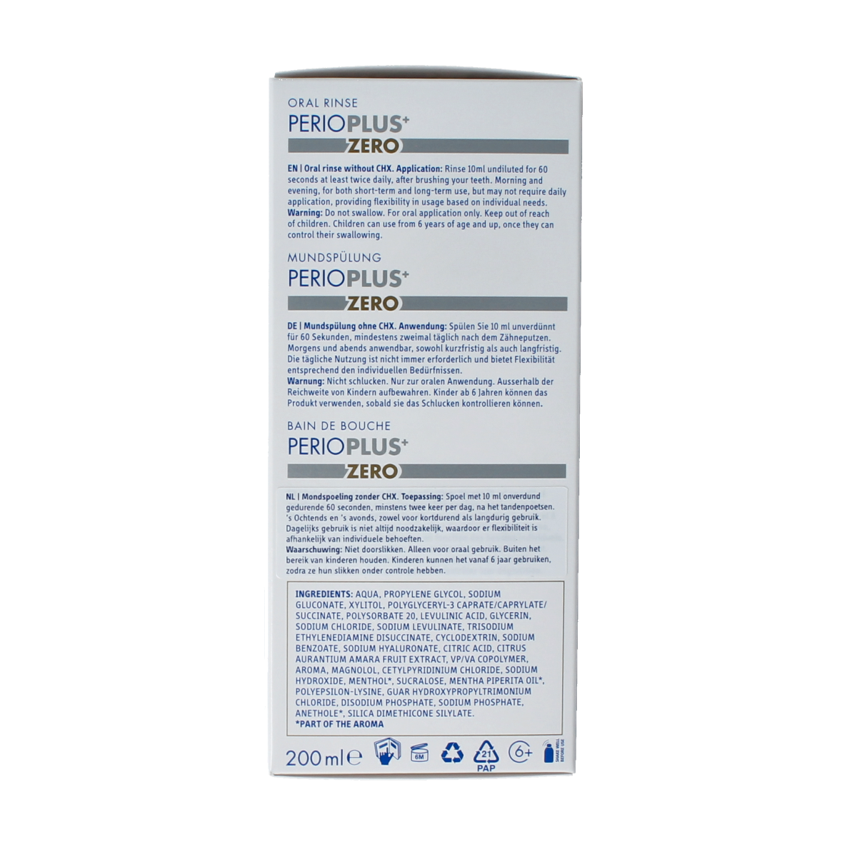 Curaprox Perio plus+ zero CHX 0.00 mondspoeling 200.00 Milliliter