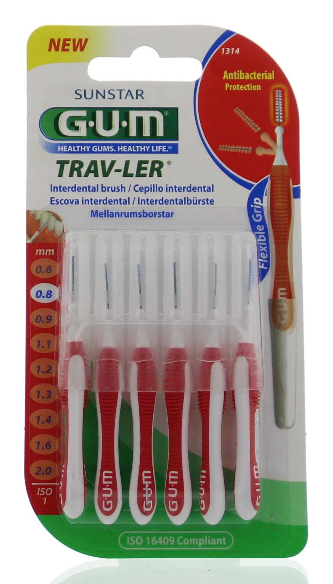 GUM Trav-ler rager 0.8 mm (rood) 6.00 Stuks