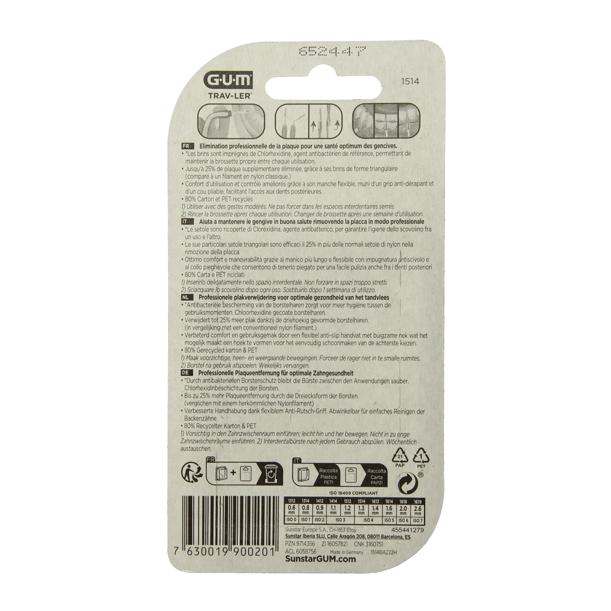 GUM Trav-ler rager 1.3 mm (geel) 6.00 Stuks