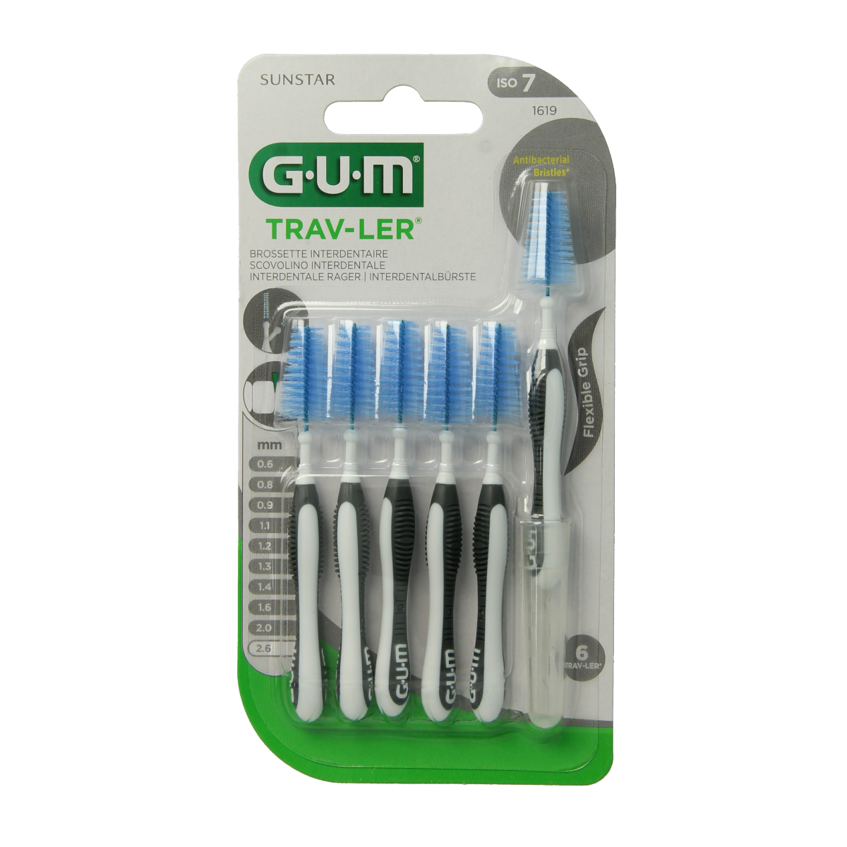 GUM Trav-ler ragers 2.6mm zwart 6.00 Stuks