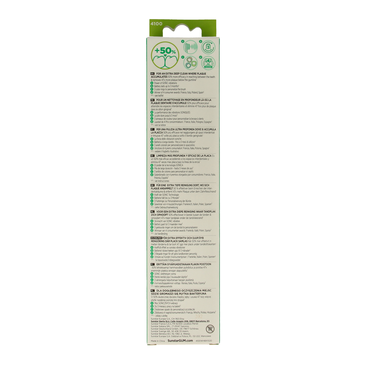 GUM Elektrische tandenborstel activital sonic  1.00 Stuks