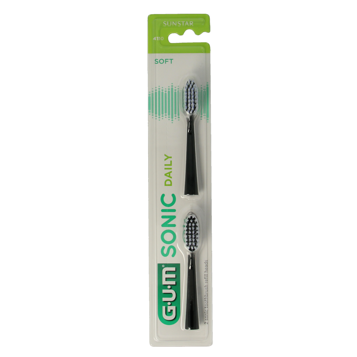 GUM Sonic opzetborstel soft zwart 2.00 Stuks