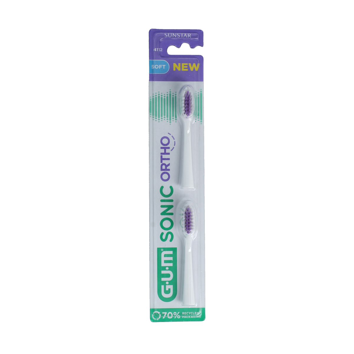 GUM Sonic ortho batterij tandenborstel refill 1.00 Stuks