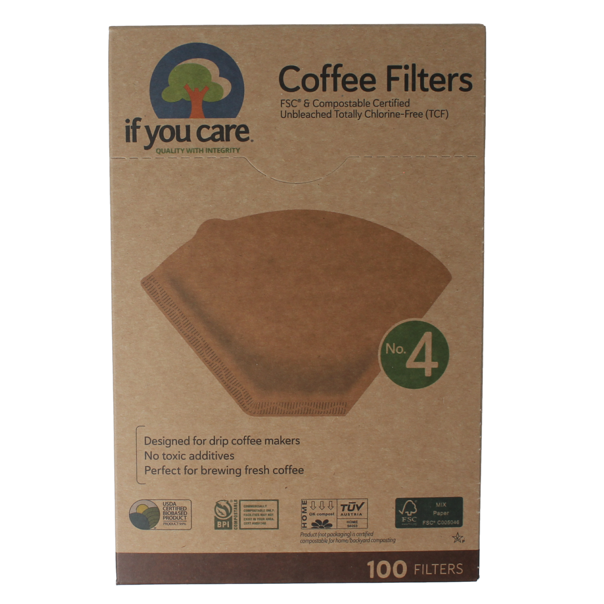 If You Care Koffiefilters no. 4 100.00 Stuks
