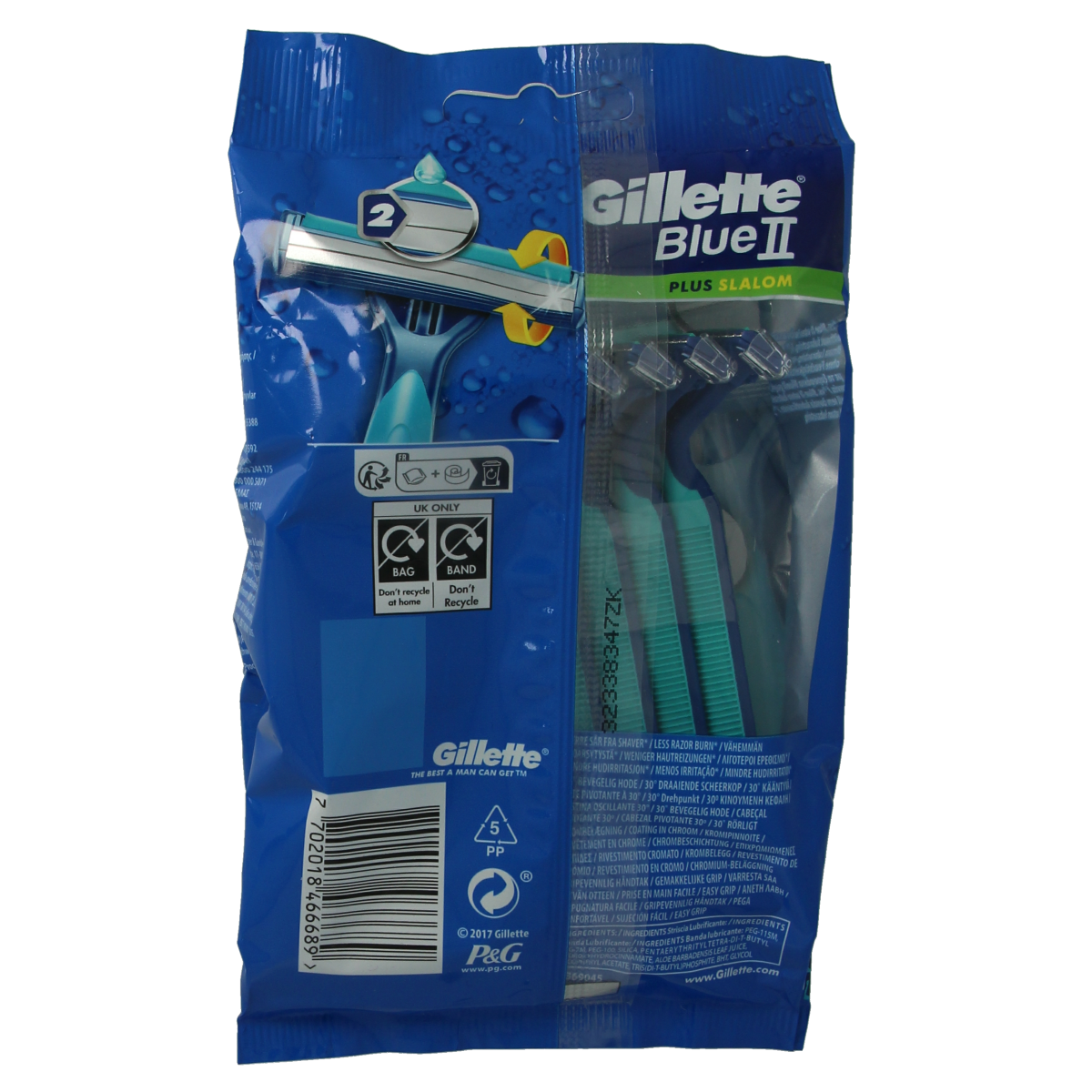 Gillette Blue II wegwerpmesjes 10.00 Stuks