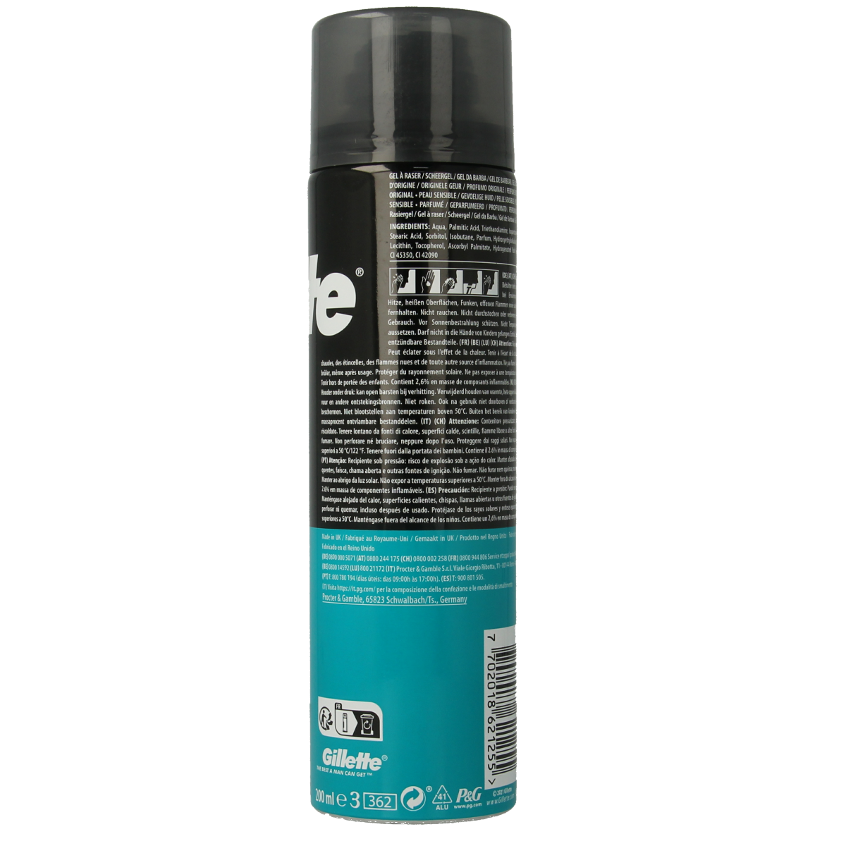 Gillette Base shaving gel sensitive 200.00 Milliliter